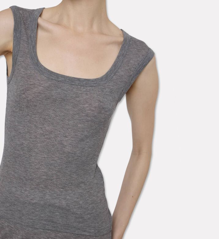 Samsoe Ribbed Scoop-neck Top, Model View