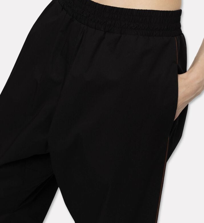 Plan C Wide-leg Elastic Waist Trousers, Model View