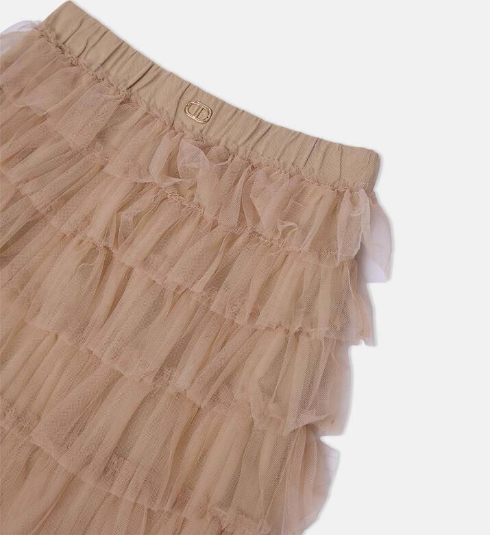 Long Woven Tulle Skirt