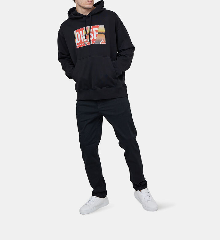 Cotton Jersey Graffiti Logo Hoodie