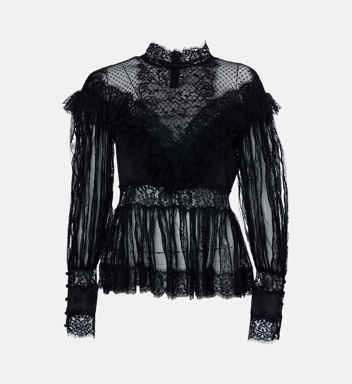 Luisa Spagnoli Ruffle Long-sleeve Blouse, Packshot View