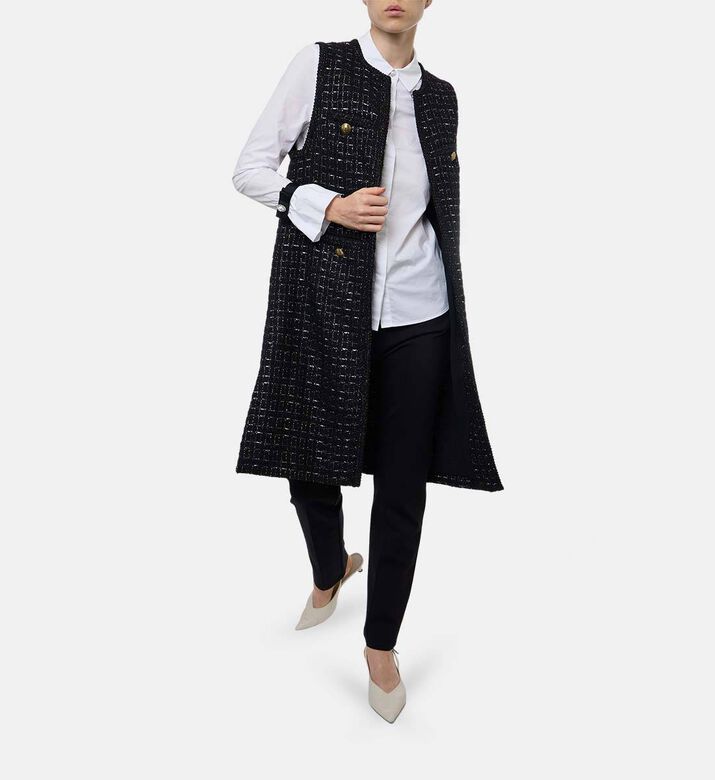 Weill Tweed Gold-toned Buttons Vest, Model View