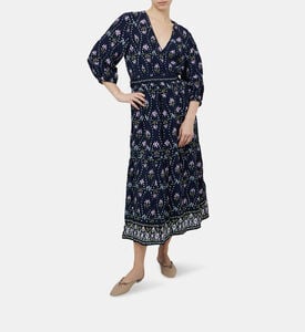 Nerla Printed Wrap Midi Dress Nerla Printed Wrap Midi Dress