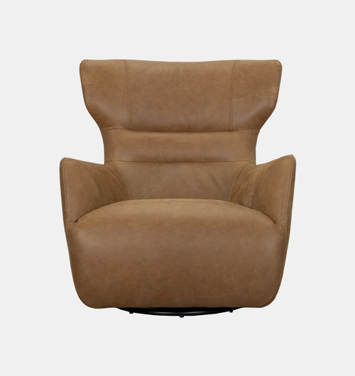 Wave Leather Swivel Arm Chair