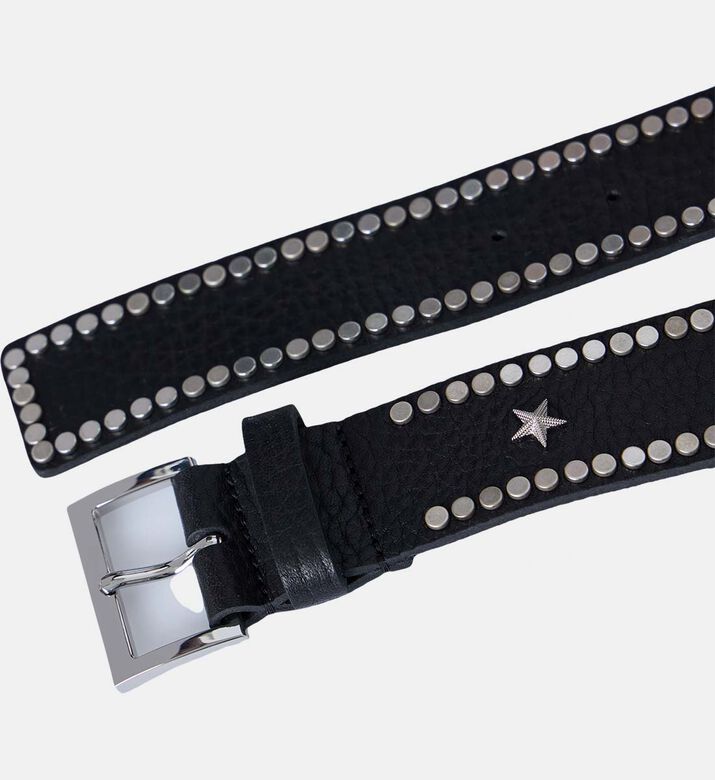 Starlight Leather Metallic Studs Belt