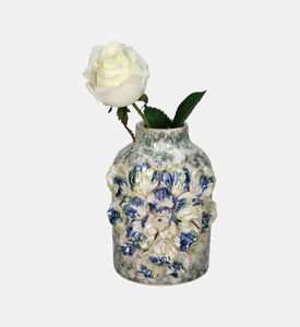 مزهرية منقوشة بأزهار 14×13×18.5 سم