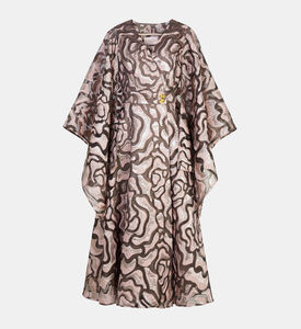 Embossed Flared Midi Dress