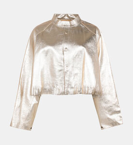 Fringed Leather Cropped Jacket