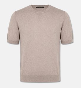 Tagliatore Cotton Crewneck T-shirt, Sand, 54, Packshot View