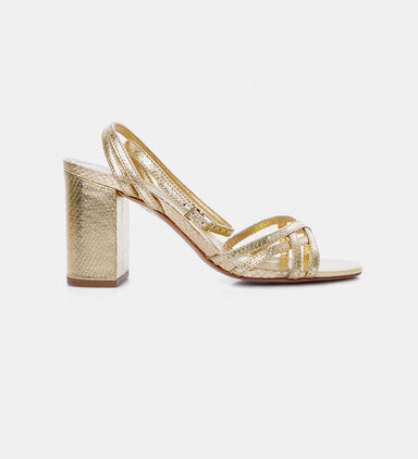 Snake-effect Leather Sandals