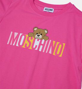 Cotton Teddy Bear-print Cap Sleeve Dress