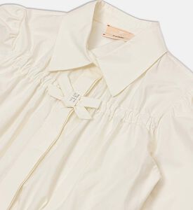La Mia Bambina Poplin Bow-detail Blouse, Packshot View