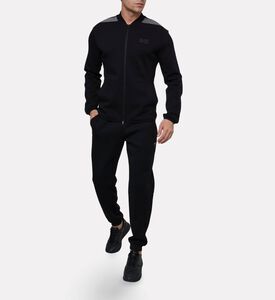 EA7 Cotton-blend Ribbed Cuffs Sweatshirt, Model View