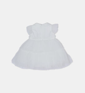 فستان واسع بياقة مطرزة بخرز