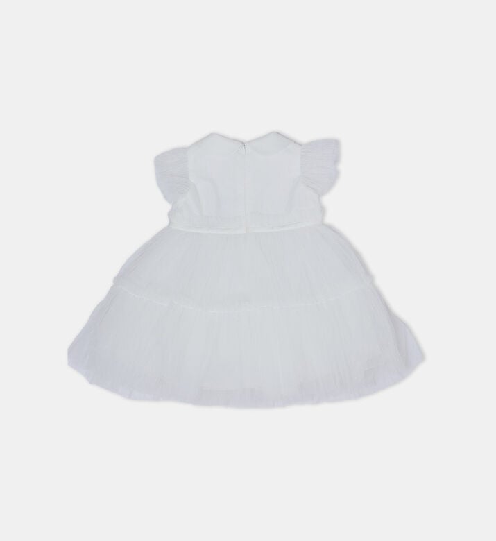 فستان واسع بياقة مطرزة بخرز