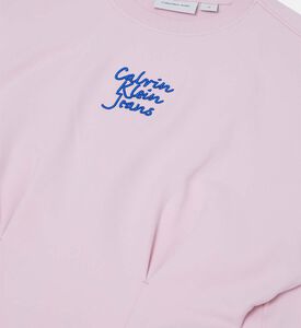 فستان بنمط سويت شيرت مطرز بشعار