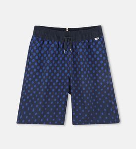 شورت بحزام خصر مطاطي بطبعة شعار على كامله