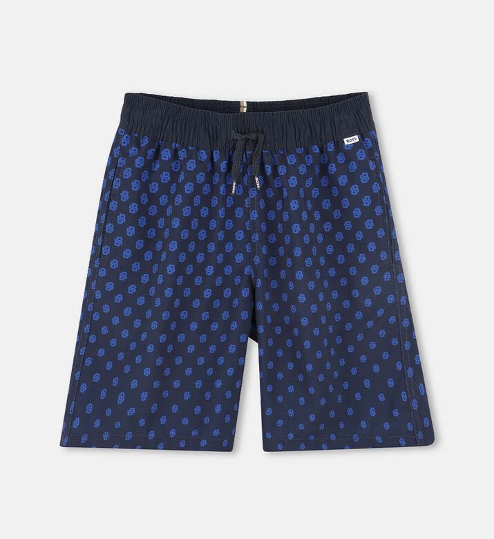 Elastic Waistband All-over Logo-print Shorts