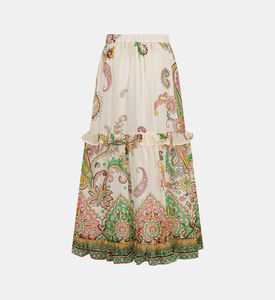 تنورة متوسطة الطول بطبعة بيزلي