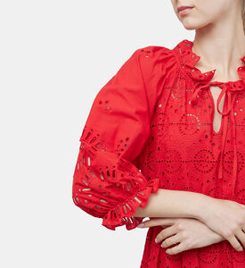 فستان بتطريز أنجليزي قطن موسلين