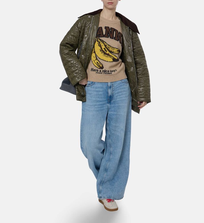 Ganni Casual Wide-leg Denim Pants, Model View