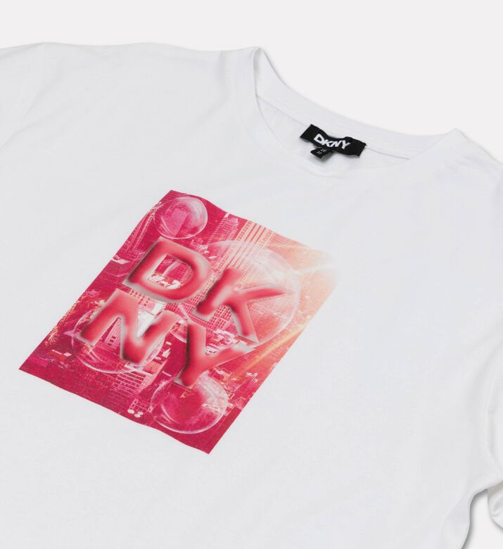 DKNY Logo-print Short-sleeve Crewneck T-shirt, Pink, 16y, Packshot View