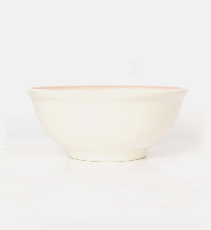 Easy Life Hand-painted Round Ceramic Bowl, Pink, Packshot View