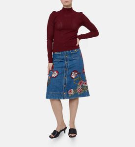 Alice and Olivia Knit High Neck Long-sleeve Top, Model View