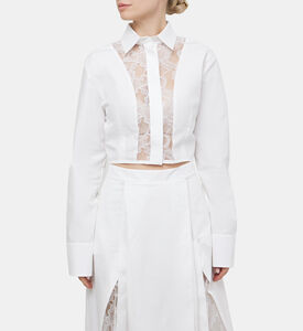 Cotton Lace-in Fitted Shirt