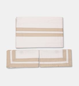 Philipp Plein Stripe Pattern Double Bed Set, White, 240x220-cm, Packshot View