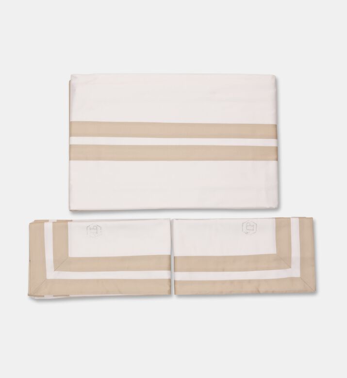 Philipp Plein Stripe Pattern Double Bed Set, White, 240x220-cm, Packshot View