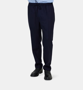 بنطال بقماش مطاطي من صوف قصير