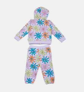 طقم بدلة رياضية قطن وصوف بطبعة أزهار