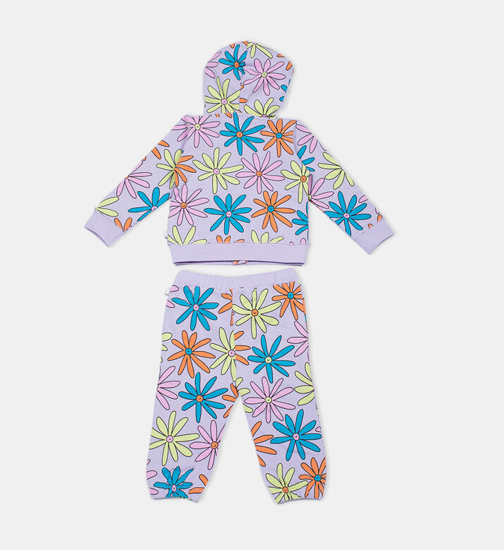 Floral Printed Cotton Fleece Tracksuit Set Floral Printed Cotton Fleece Tracksuit Set