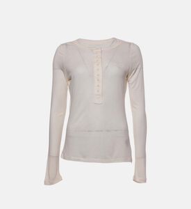 بلوزة بلير بأكمام طويلة إل آر بشعار أجنحة