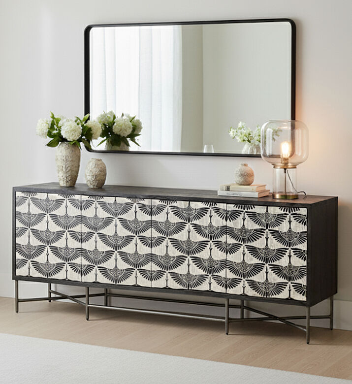 Home Deco and More Swan Iron Buffet Table 203 X 45.5 X 81 Cm, Packshot View