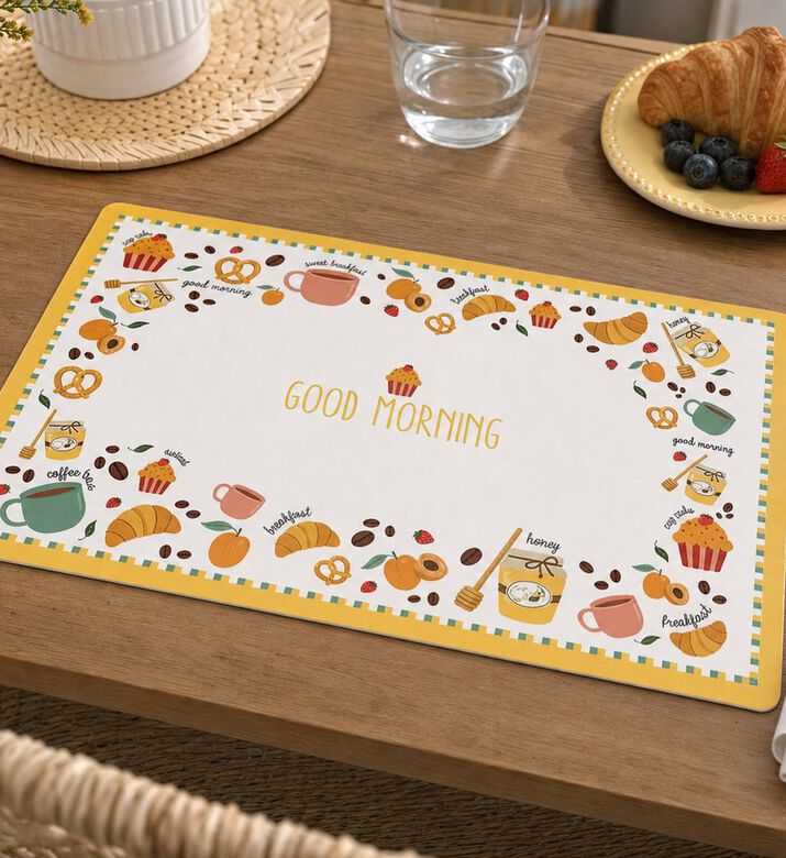 Easy Life Graphic Design Double-side Placemat, Model View