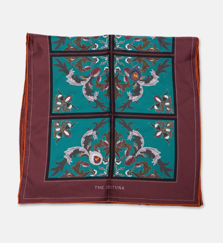 The Zeituna Henhouse Silk All-over Tiled Floral-print Scarf, Packshot View