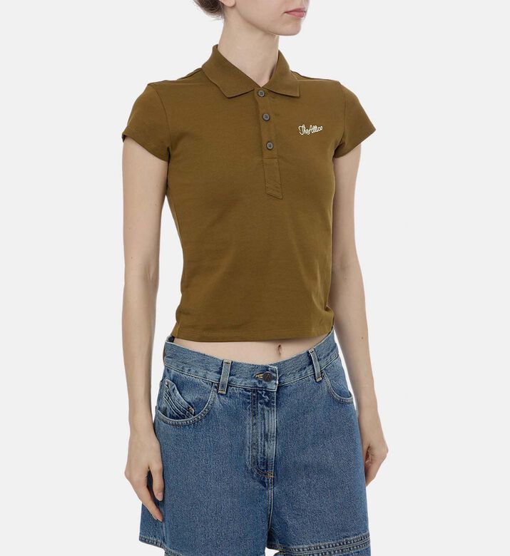 Button-placket Short-sleeve T-shirt