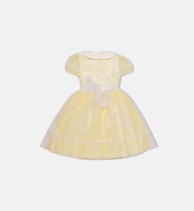 فستان مزين بأحجار الراين بأكمام قصيرة