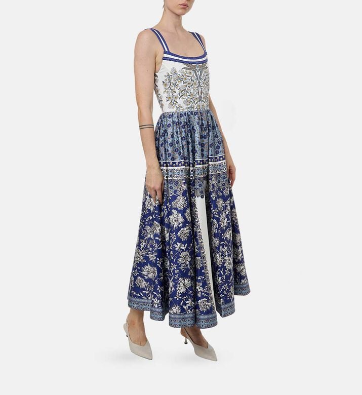 Alice and Olivia Floral-print Sleeveless Flared Dress, Model View Alice and Olivia Floral-print Sleeveless Flared Dress, Model View