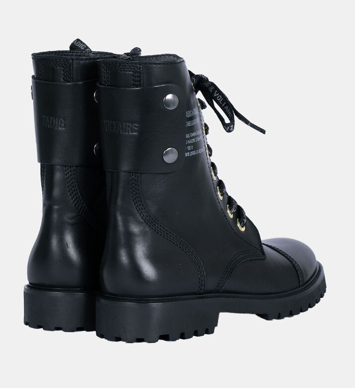 Round Toe-cap Cow Leather Boots