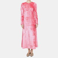 Puffed-shoulders Velvet Dress