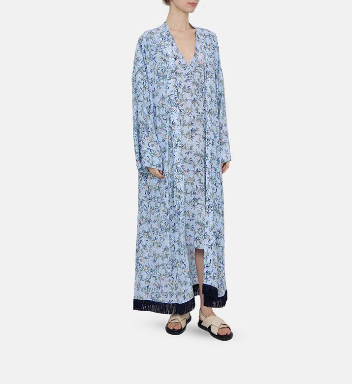 Flower Fringe Trim Kimono