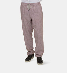 بنطال قطن كتان بخصر مطاطي