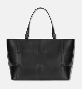 Demellier Woven Leather Tote Bag, Black, Packshot View