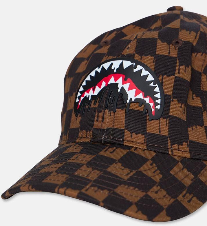 Sprayground Mosh Pit Checkered Sharkmouth Cap, Brown, Packshot View
