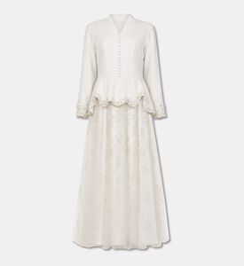 Suzy Matar Pearl-embellished Peplum Gown, Packshot View