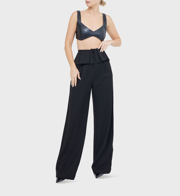 Vegan Leather Sleeveless Bustier