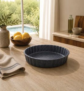 Risoli Crostata Aluminum Deep Tartare Dish, Grey, 24-cm, Packshot View